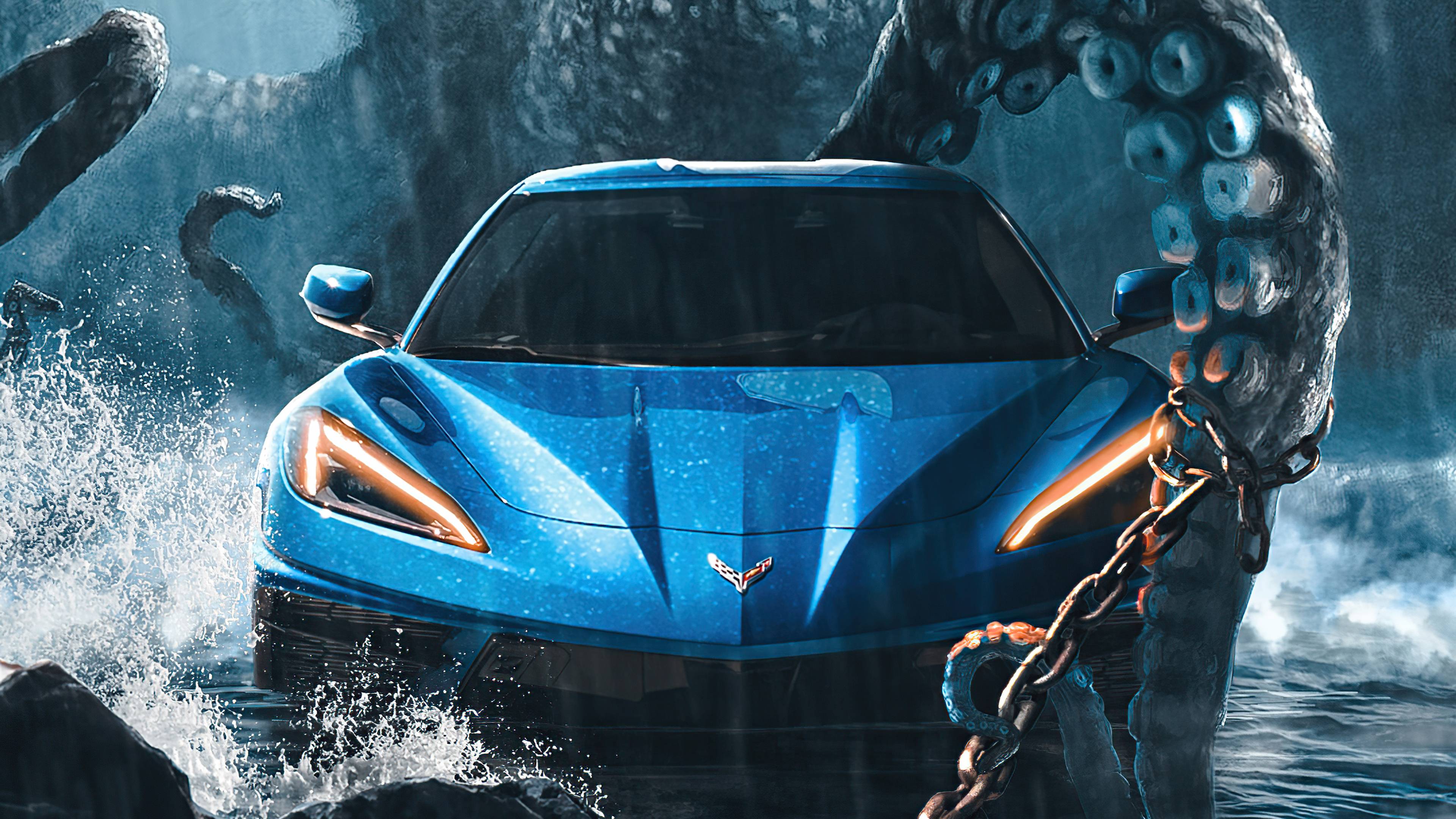 3840x2160 Chevy C8 Corvette Sea Monster 4k, HD Artist, 4k Wallpaper, Image, Background, Photo and Picture