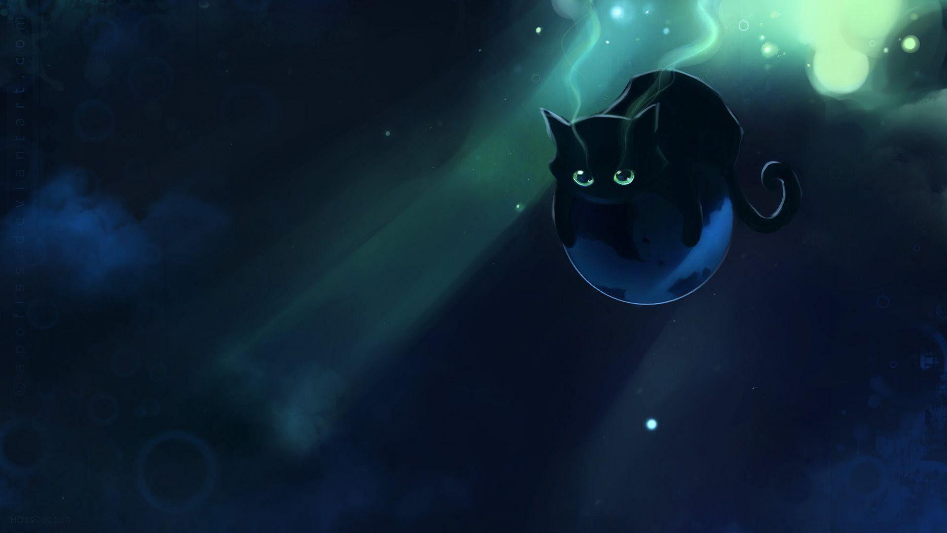 1920x1080 Anime Green Cat Eyes Wallpaper