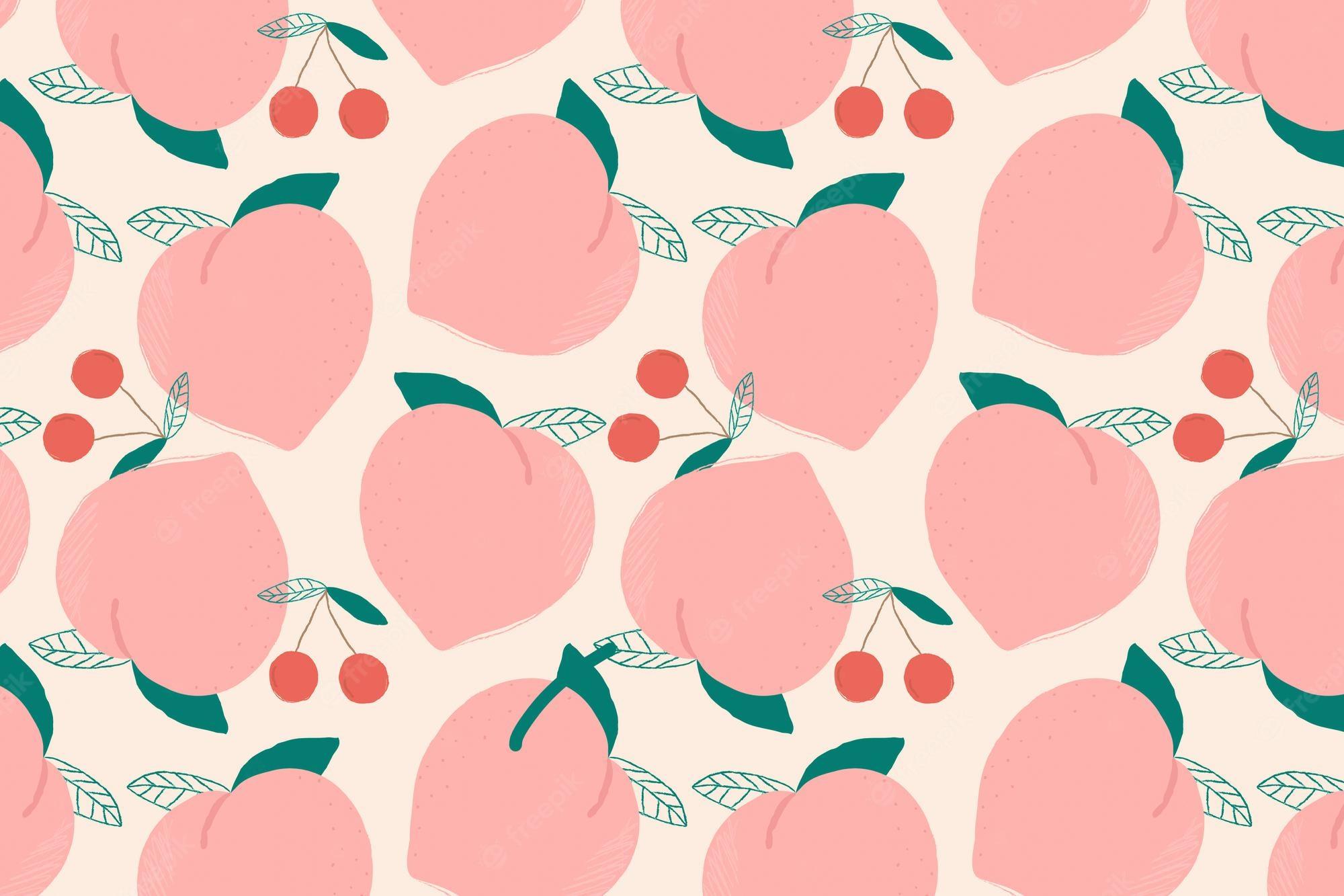 2000x1333 Free Vector. Seamless peach pattern pastel background