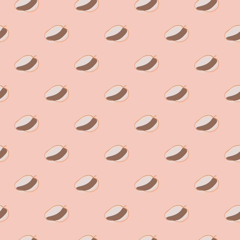 980x980 Minimalistic seamless pattern with healthy organic abstract peach print. Pink pastel background. Organic print