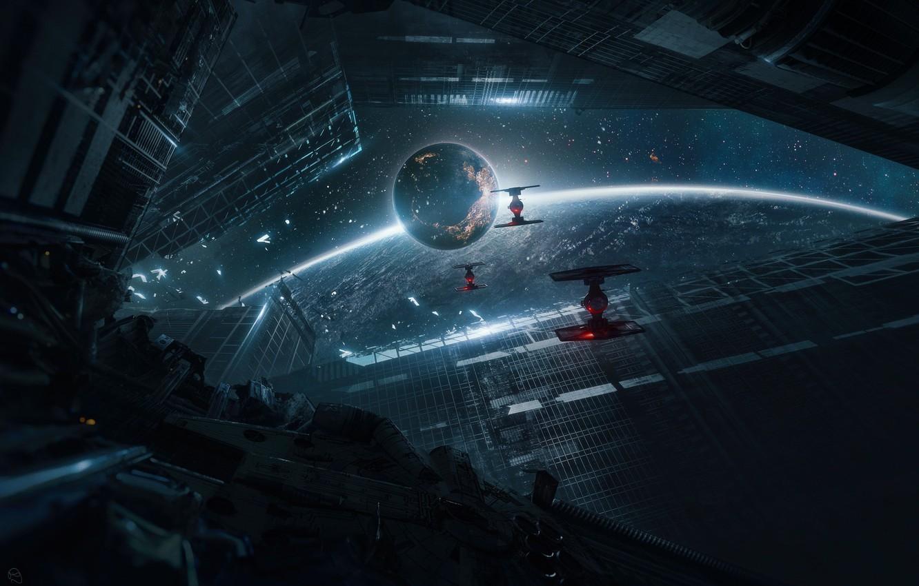 1332x850 Wallpaper space, planet, stars, departure, Hide and seek image for desktop, section фантастика