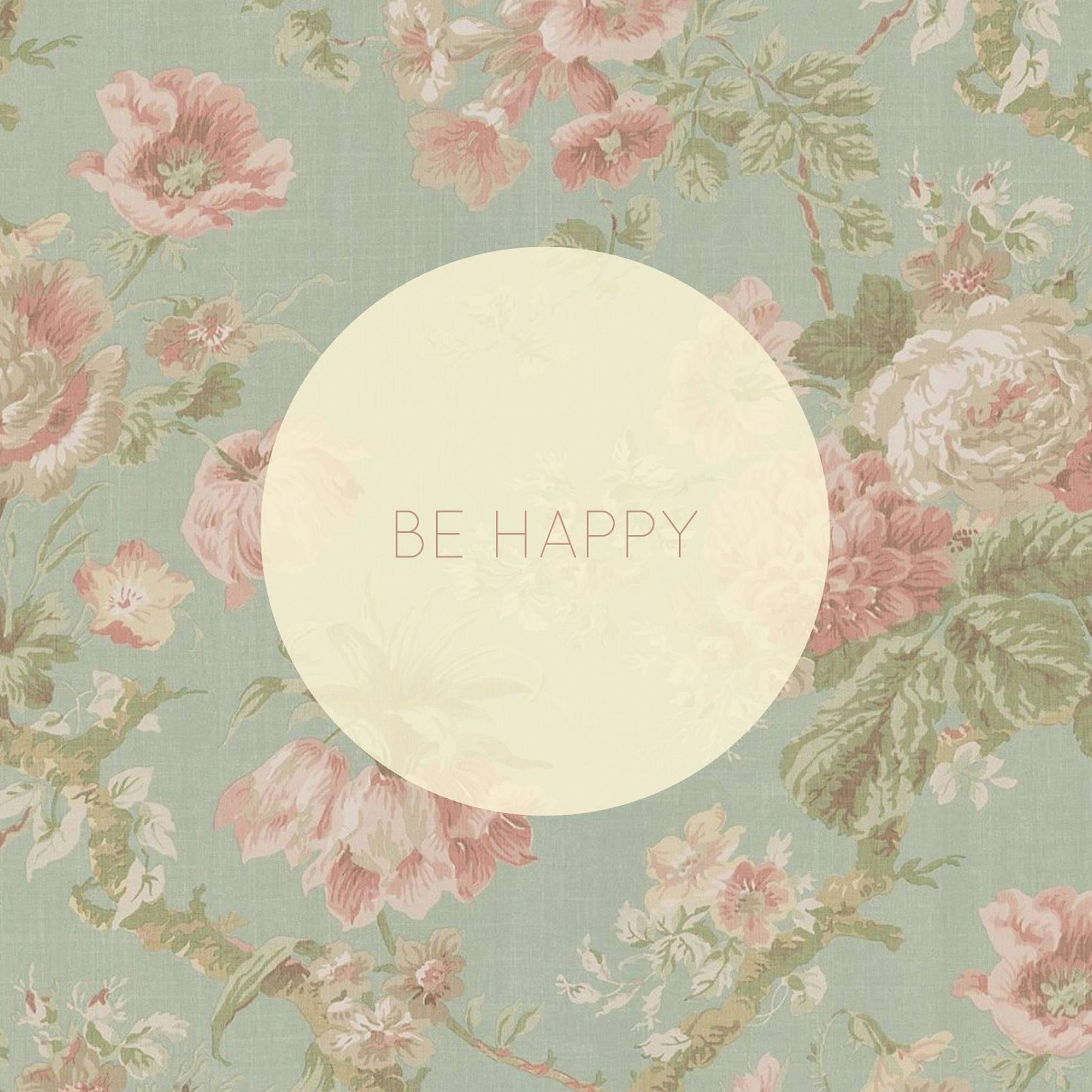 2048x2048 Download Aesthetic iPad Be Happy Wallpaper