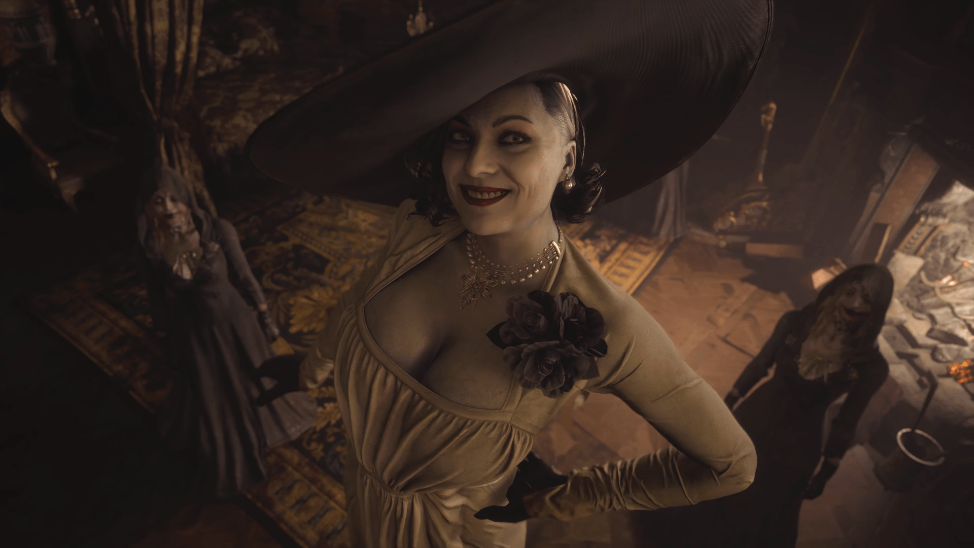 1920x1080 Lady Dimitrescu Wallpaper