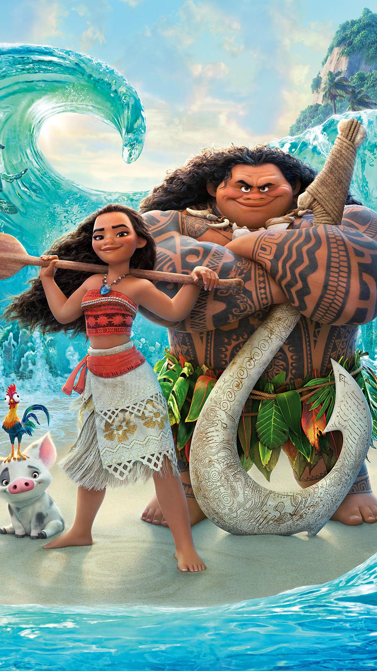 1242x2208 Moana Disney Art Sea Anime