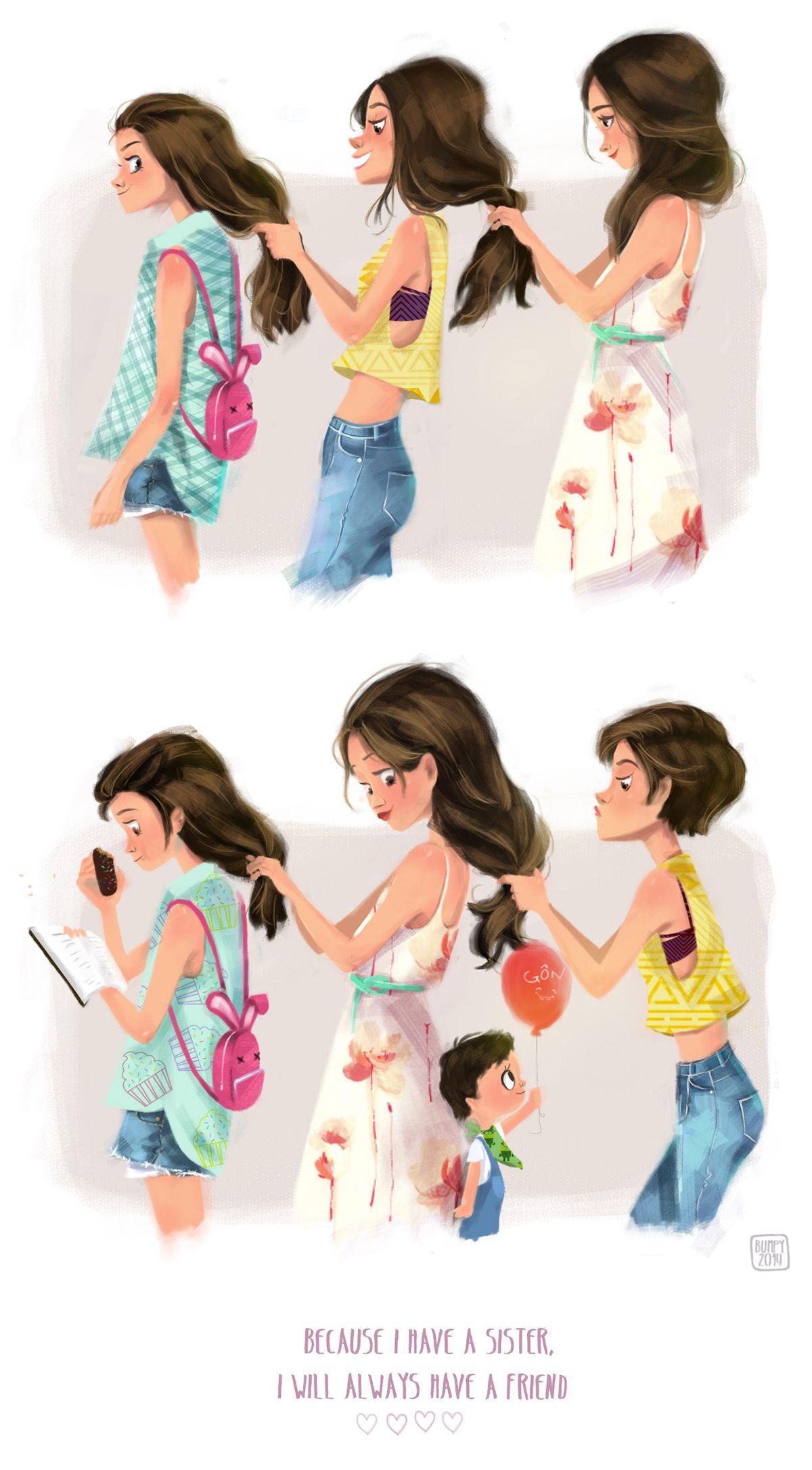 1200x2172 My Sisters. Art sketches, Drawings, Cute drawings