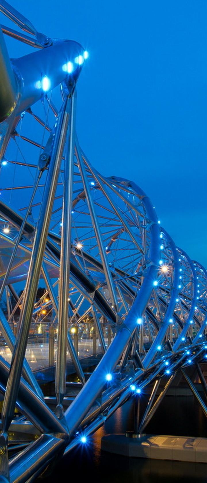 720x1680 singapore, helix bridge, evening 720x1680 Resolution Wallpaper, HD City 4K Wallpaper, Image, Photo and Background