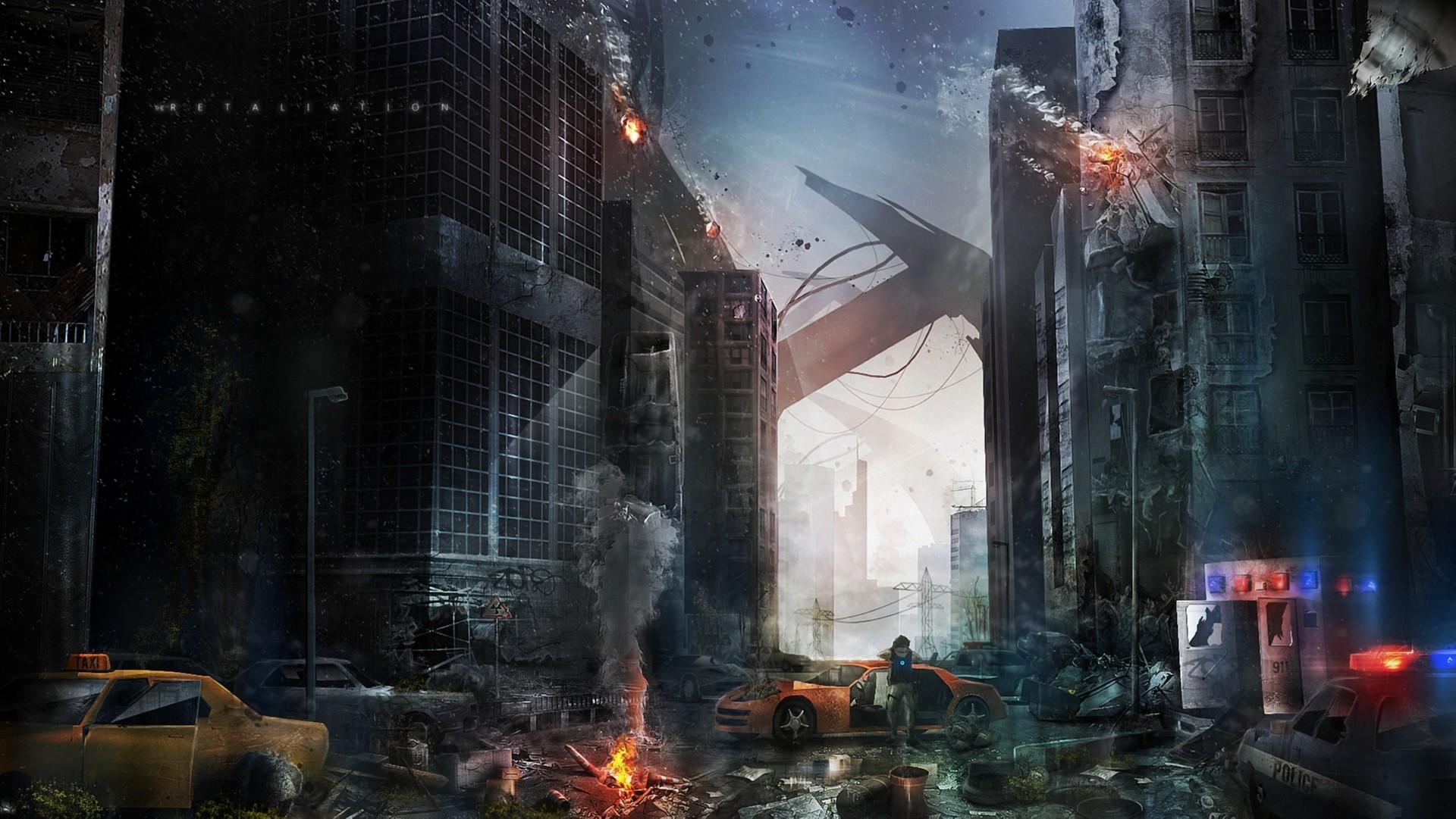 1920x1081 apocalyptic futuristic war artwork wallpaper Gallery HD Wallpaper