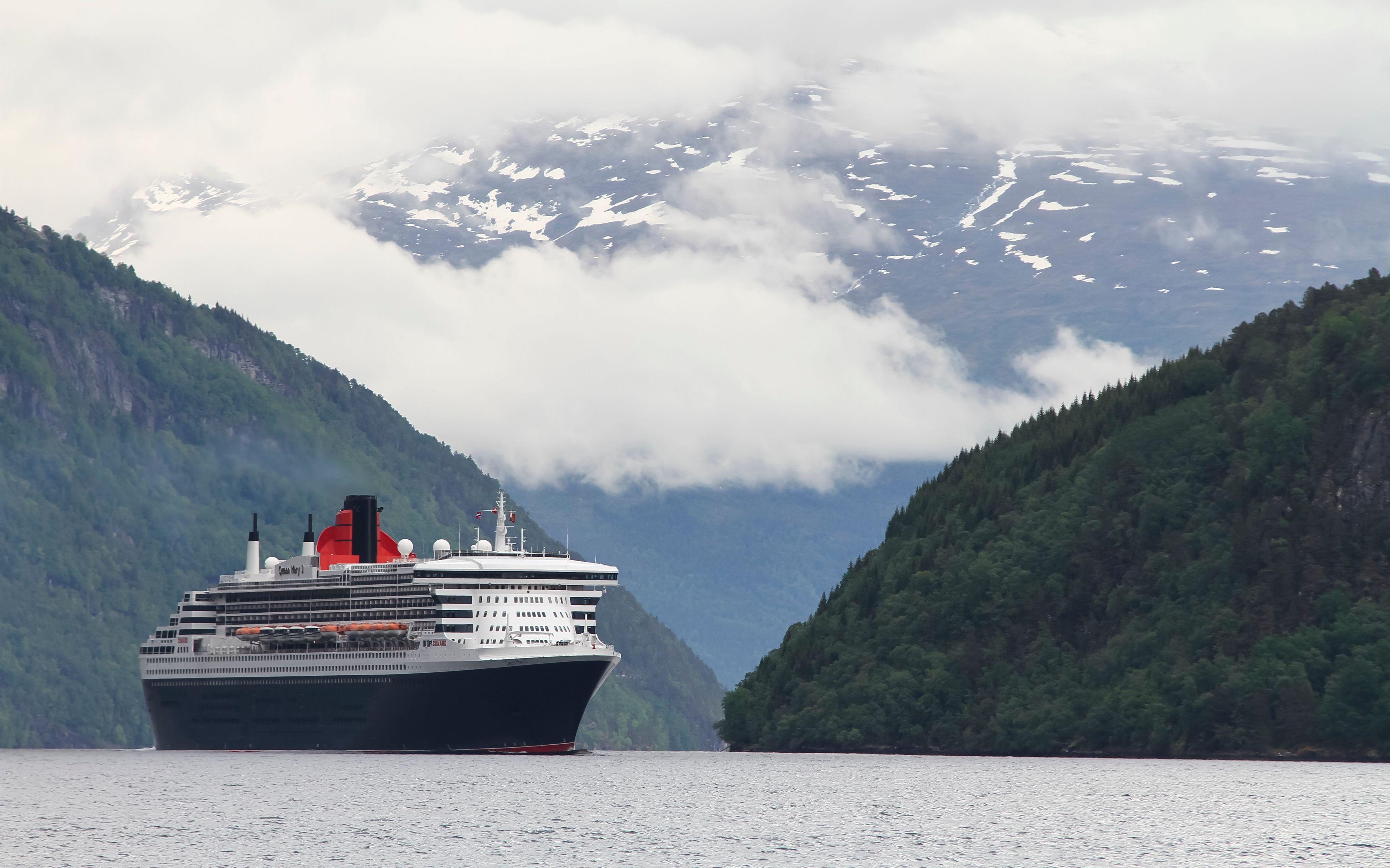 3840x2400 Download wallpaper 3840x2400 ship, mountain, sea 4k ultra HD 16:10