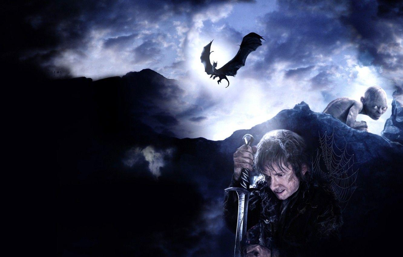 1332x850 Wallpaper the film, dragon, web, sword, Gollum, Could, movie, dragon