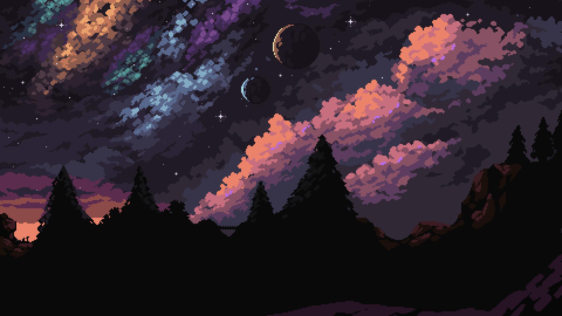 1920x1080 Stargazing HD Pixel Art Wallpaper, HD Artist 4K Wallpaper, Image, Photo and Background