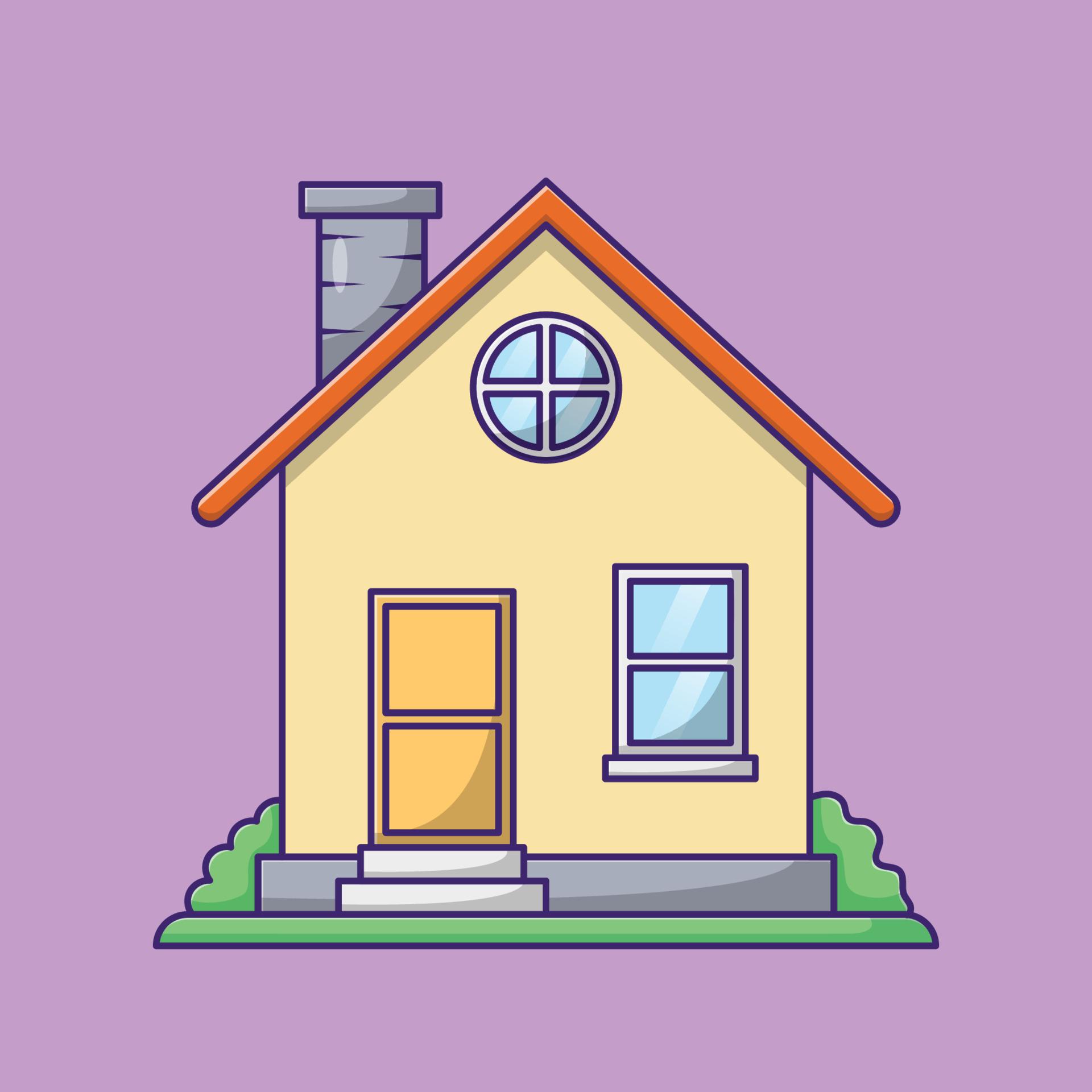 1920x1920 House Icon Illustration. Home Vector. Flat Cartoon Style Suitable for Web Landing Page, Banner, Flyer, Sticker, Wallpaper, Background
