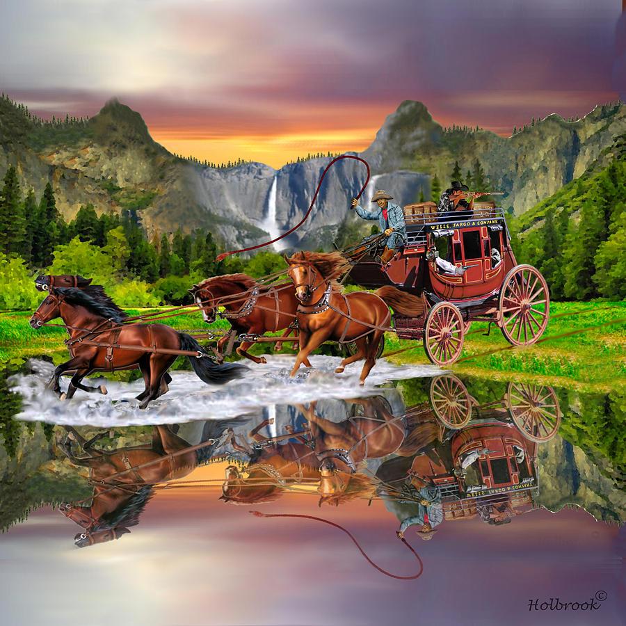 900x900 Wells Fargo Stagecoach Digital Art by Glenn Holbrook. Fine Art America