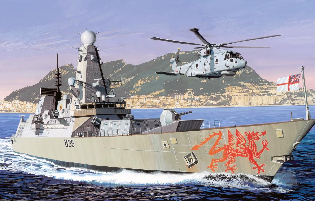 1332x850 Wallpaper With, HMS Dragon, BAE Systems, AW The Royal Navy, The destroyers type type 45 destroyer image for desktop, section живопись