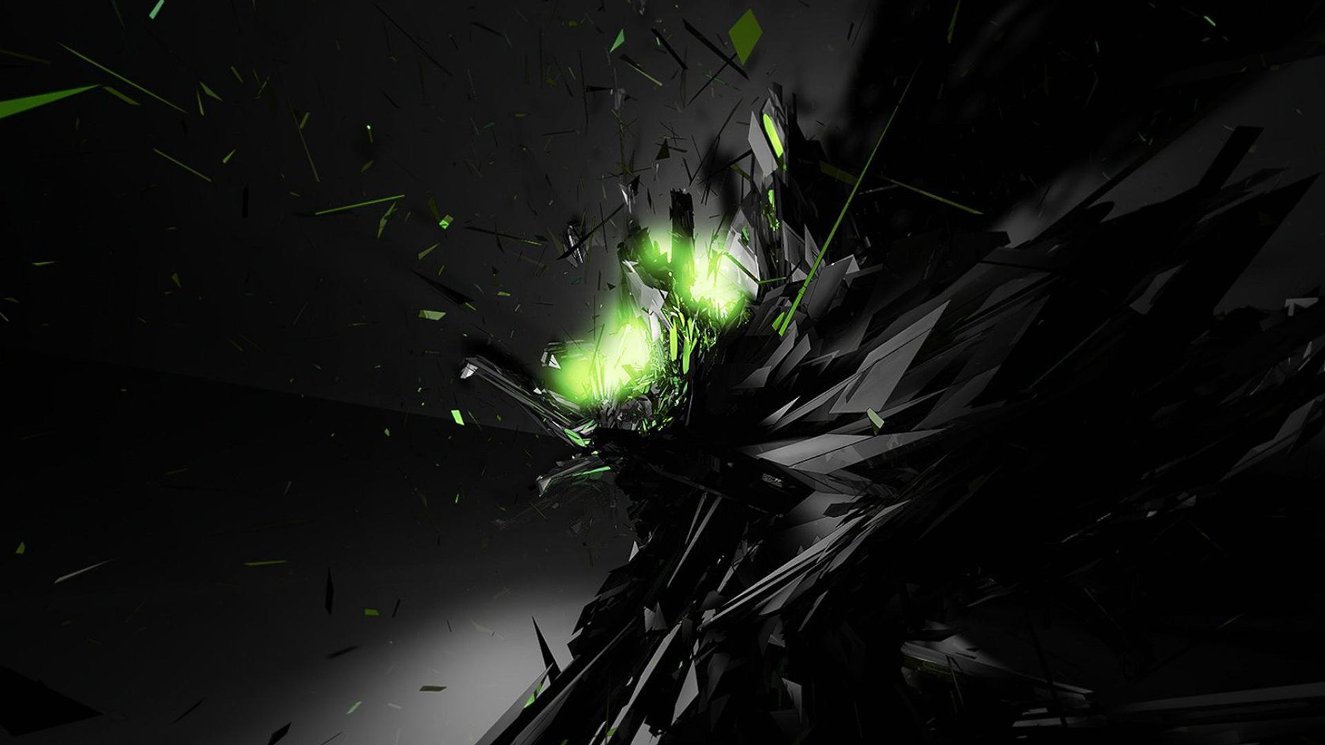 1920x1080 Green Shatter Chromebook Wallpaper