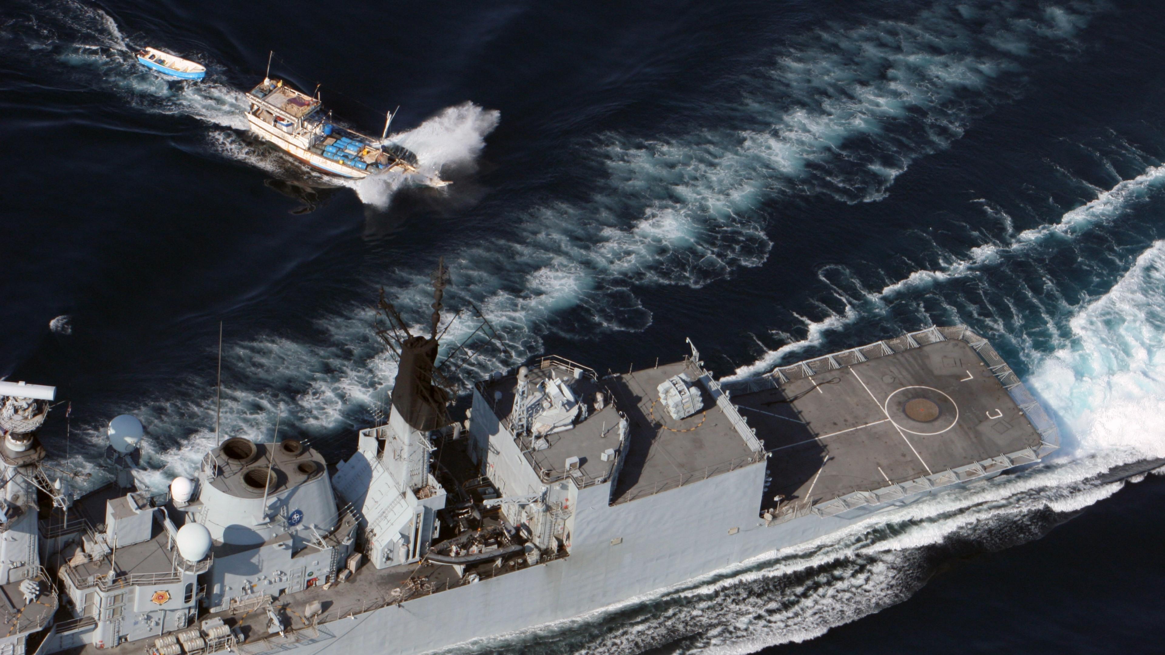 3840x2160 Wallpaper HMS Cumberland, F frigate, Type Royal Navy, Somali, pirate, mother ship, Military