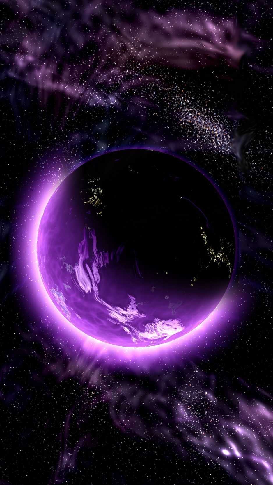 938x1668 Purple Galaxy Wallpaper