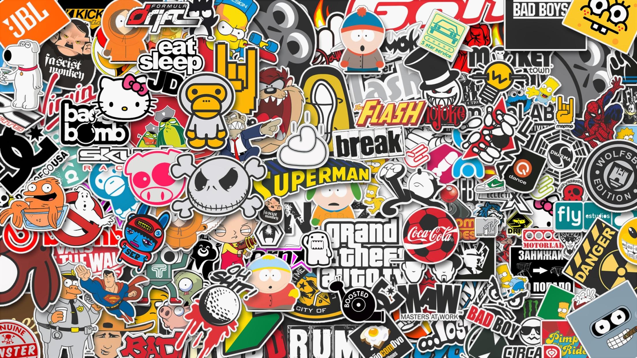 2208x1242 Wallpaper 4k Stickers Style 4k Wallpaper