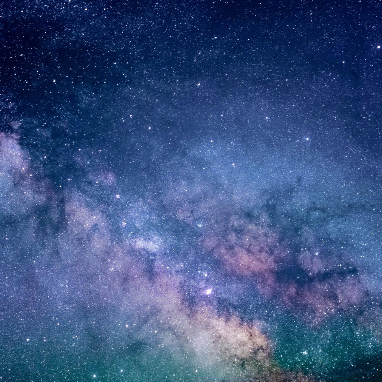 1280x1280 Blue And Purple Galaxy Digital Wallpaper • Wallpaper For You