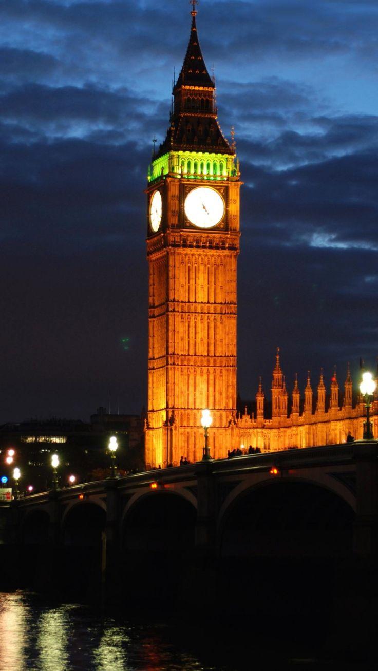 736x1307 Reflection, Clock Tower, City, Sky, London Wallpaper Ben London Digital Painting is HD wallp. London wallpaper, City lights wallpaper, City iphone wallpaper