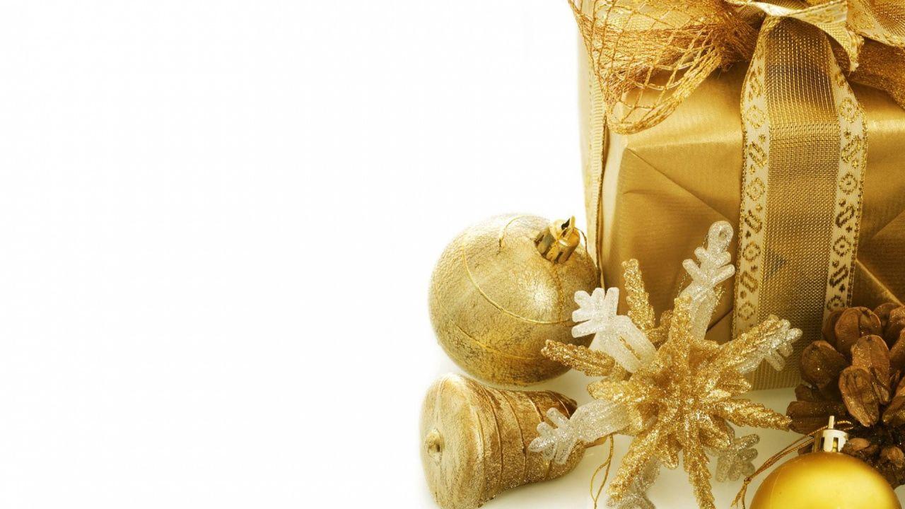 1280x720 Download 1280x720 Wallpaper Gold, Presents, Christmas Tree