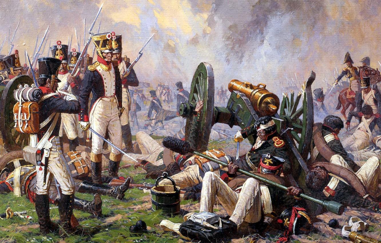 1332x850 Wallpaper soldier, canon, war, uniform, Averyanov Alexander, Artillerie, courage, Napoleon image for desktop, section живопись