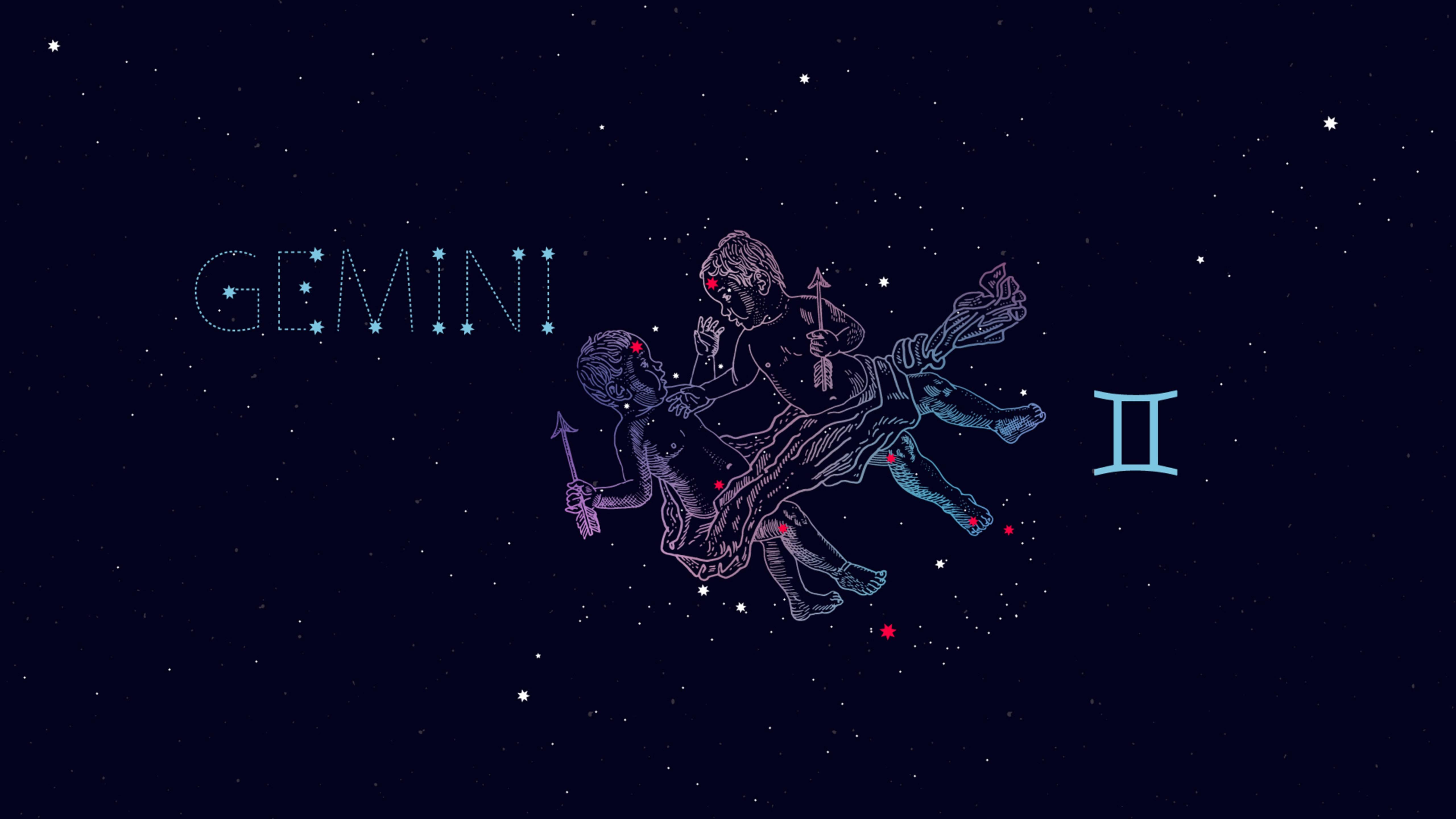 5120x2880 Download Zodiac Sign Twin Gemini Constellation Wallpaper
