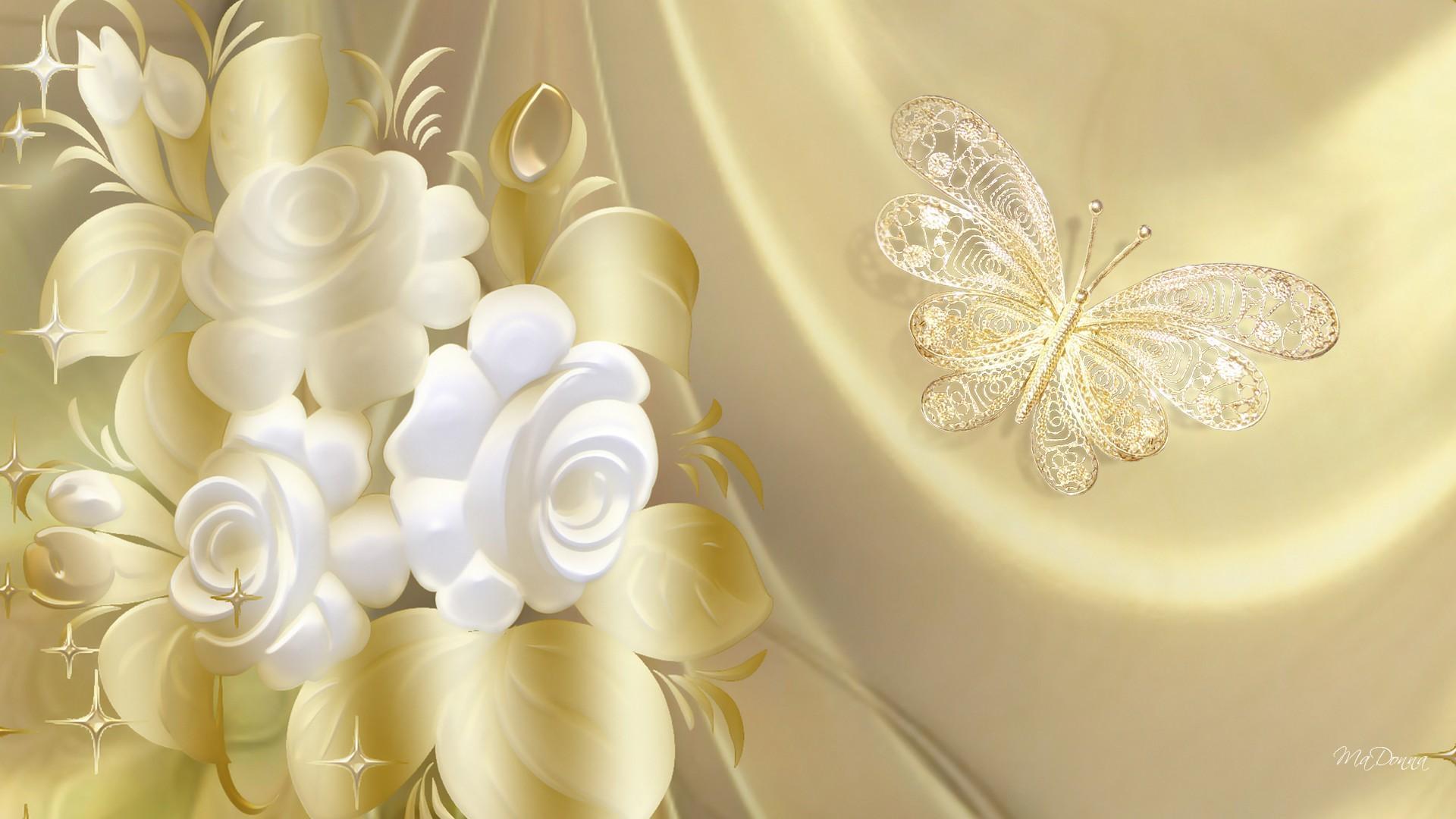 1920x1080 Golden Flowers HD Wallpaper