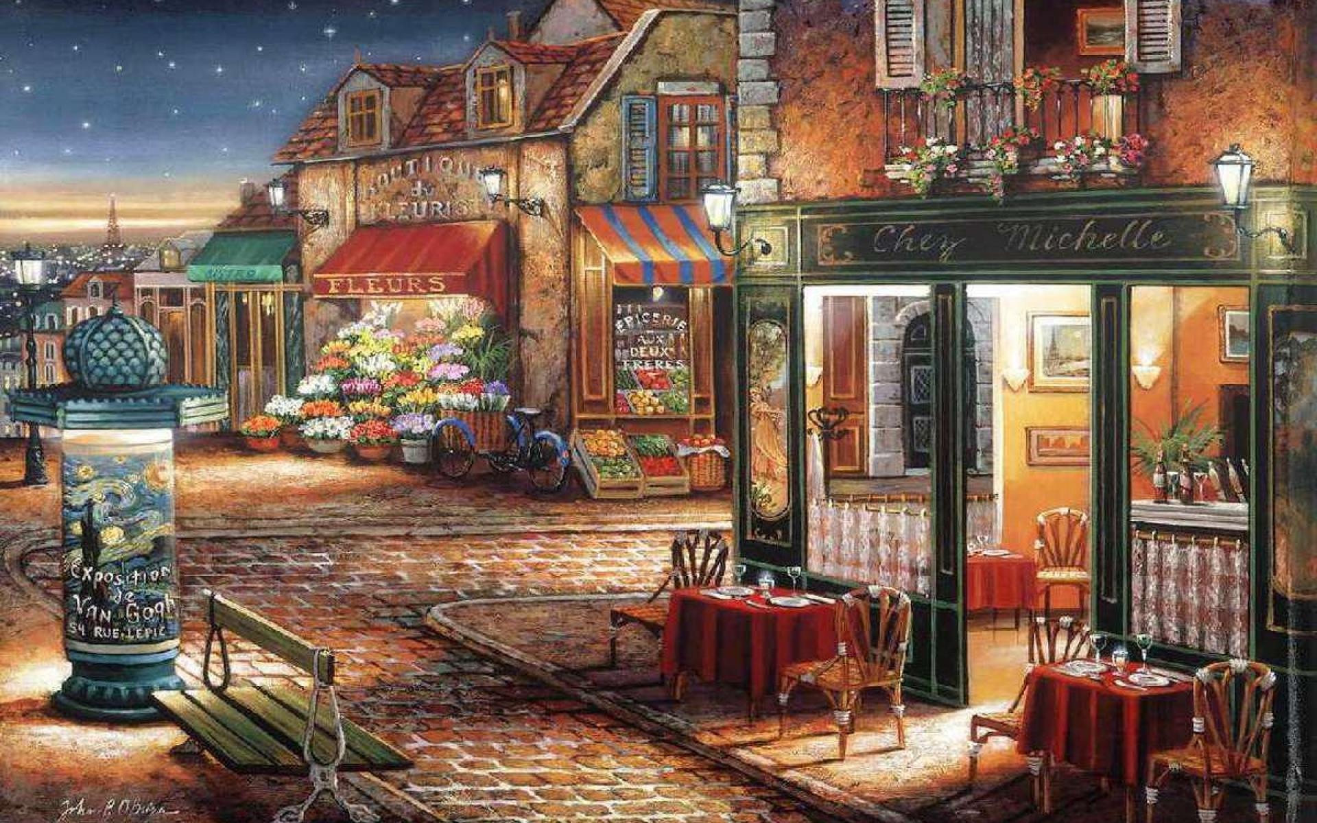 1920x1200 Coffee Shop Anime Wallpaper