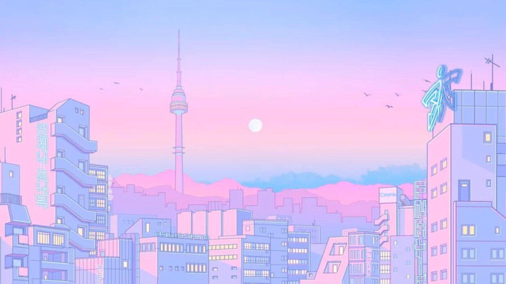 2048x1152 Pastel Retro Anime Aesthetic Desktop Wallpaper • Wallpaper For You