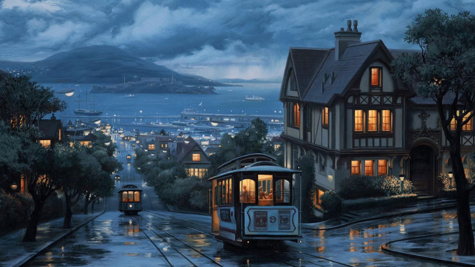 1920x1080 Anime Rain Wallpaper