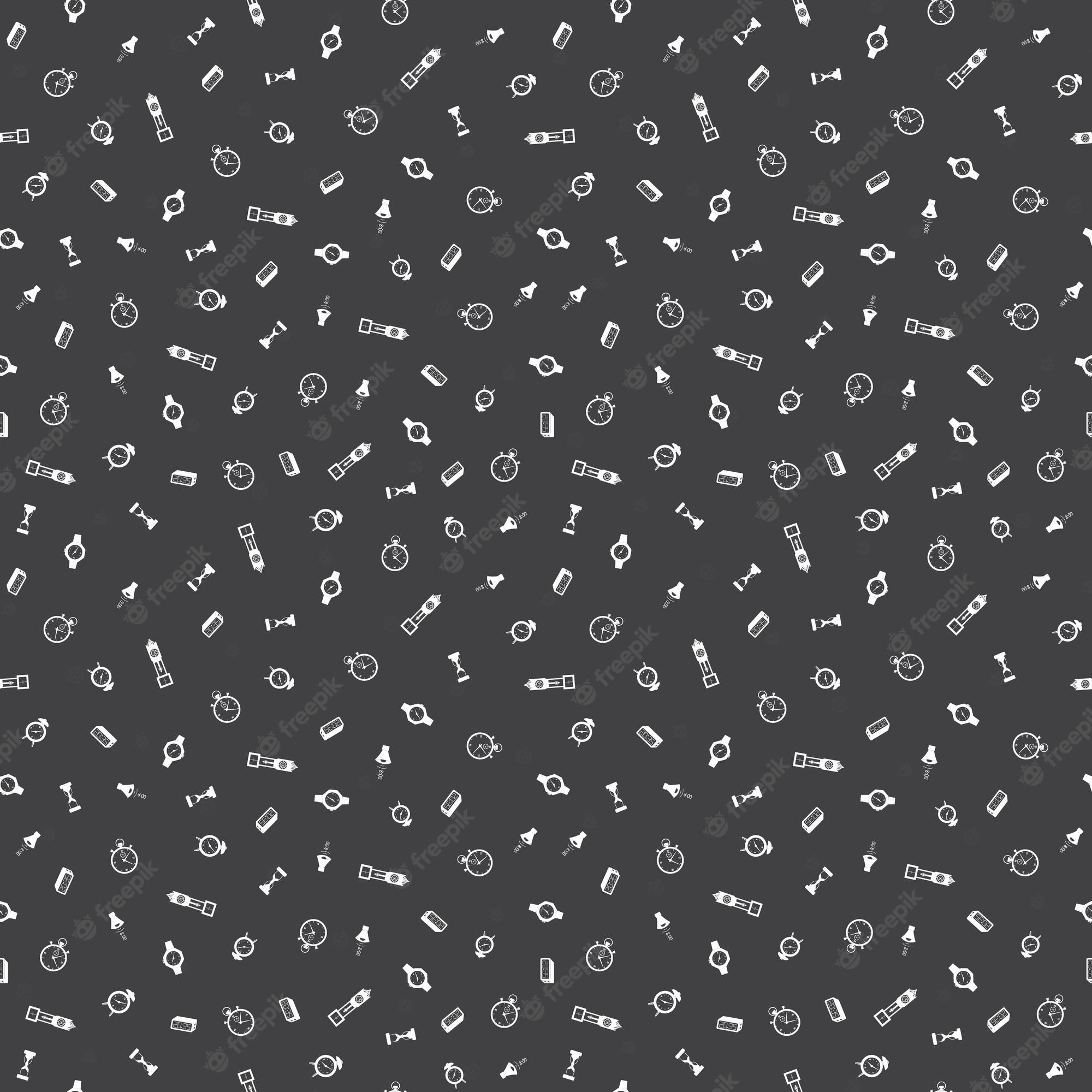 2000x2000 Premium Vector. Time freehand drawings seamless pattern clocks pattern in doodle style hand drawn elements doodles design for wallpaper wrapping background vector illustration clock hourglass stopwatch