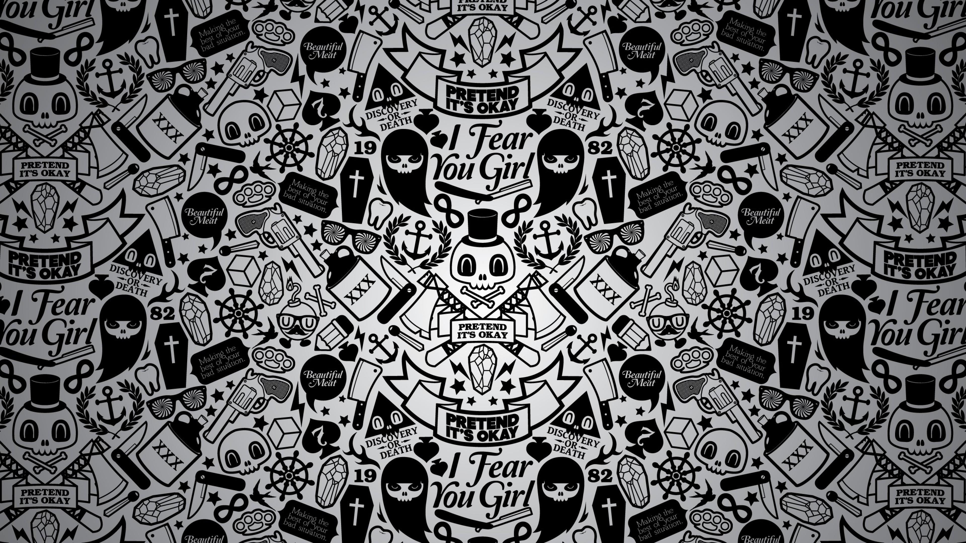 3840x2160 Doodle Wallpaper