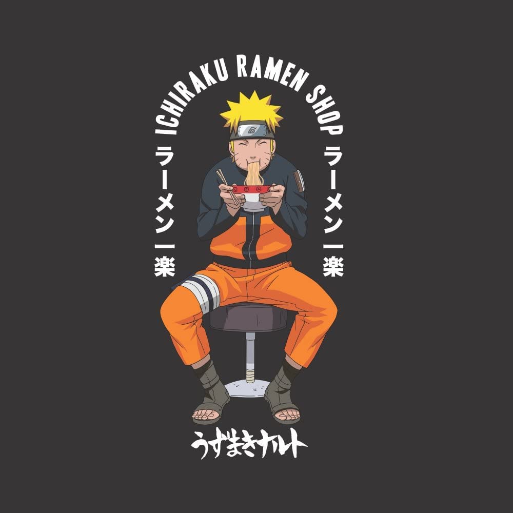 1000x1000 Naruto Shippuden Anime Cartoon Ichiraku Ramen Men's Black Shirt : Clothing, Shoes & Jewelry
