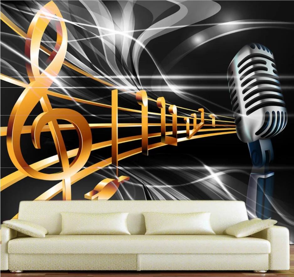 938x884 beibehang Custom wallpaper 3D mural dynamic music symbol bar KTV box TV background wall living room wallpaper 3D papel de parede. Wallpaper