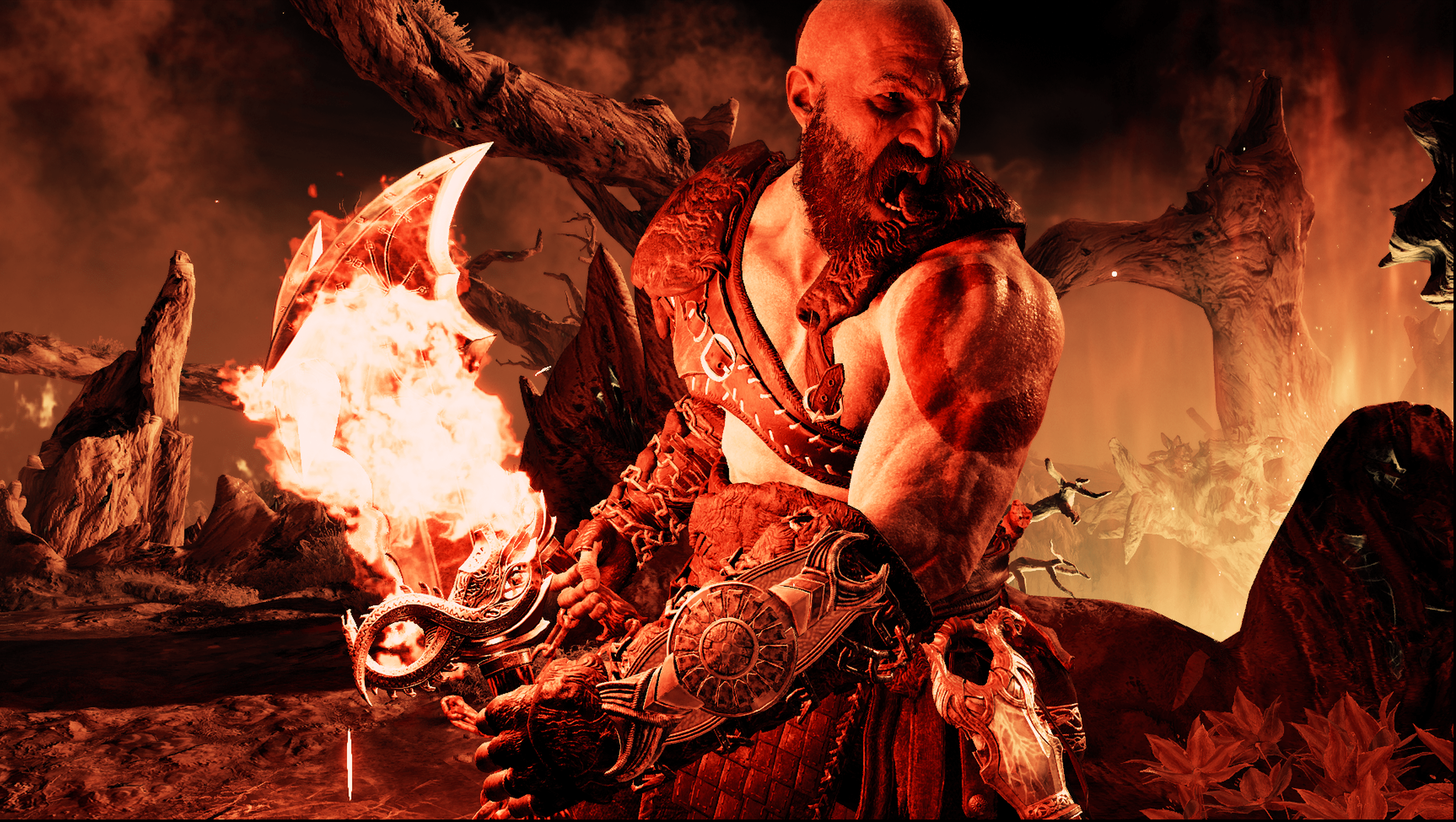 3453x1950 Blades of Chaos Rage Wallpaper
