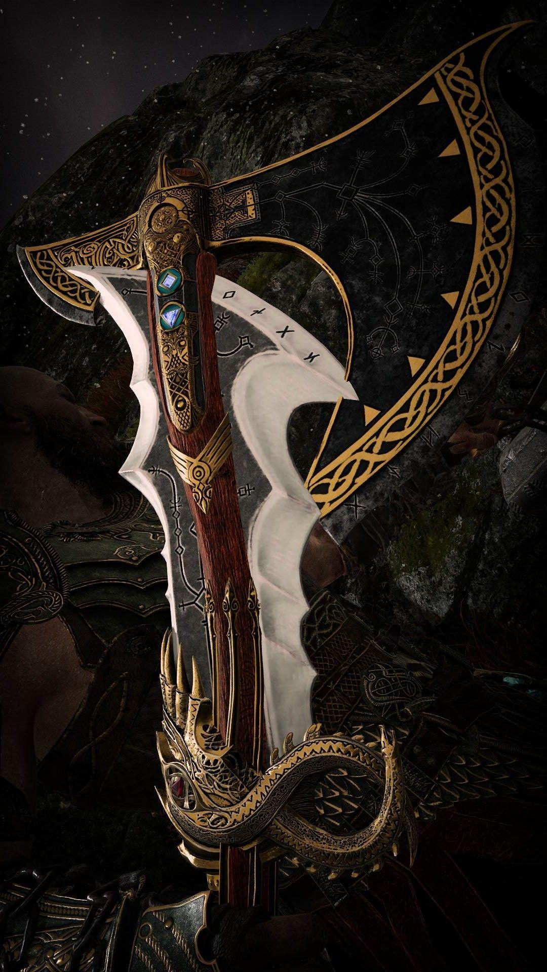 1080x1920 A God's Weapon. Kratos desenho, Papéis de parede de jogos, Mitologia nórdica