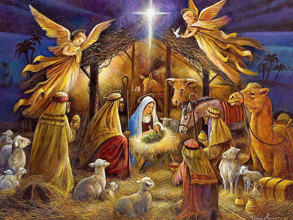 1024x768 Free Christmas Nativity Wallpaper