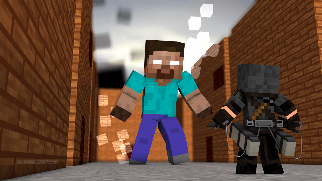 1366x768 Minecraft Character Wallpaper
