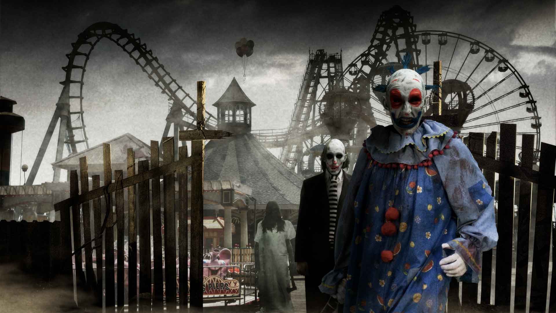 1920x1080 Free download Wallpaper Night Light bulb Balls Swing Horror Ghost Carousel [1332x850] for your Desktop, Mobile & Tablet. Explore Creepy Carnival Wallpaper. Creepy Wallpaper, Creepy Halloween Background, Creepy Clown Wallpaper
