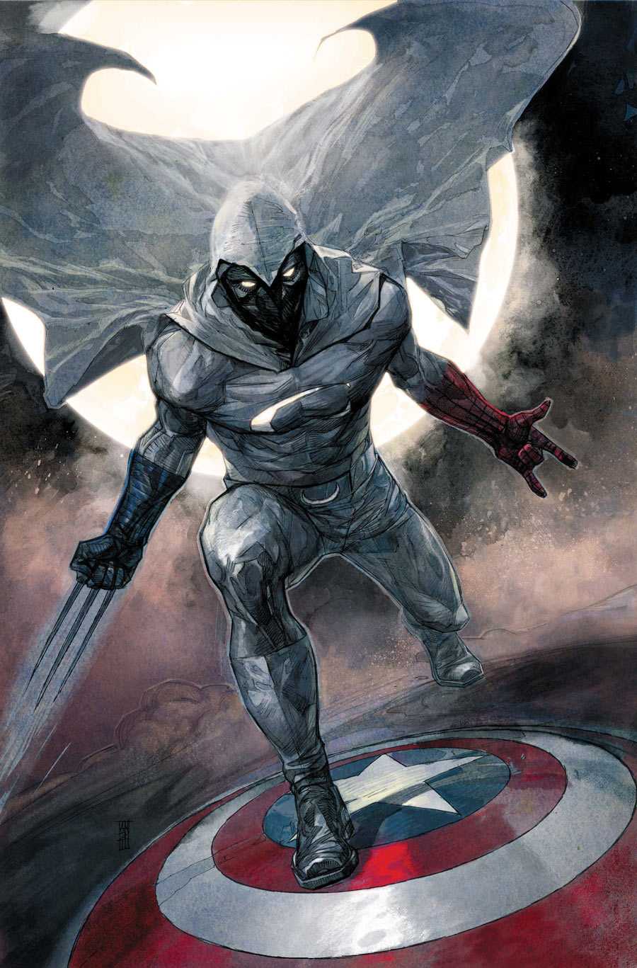 900x1367 On Shield Moon Knight Wallpaper