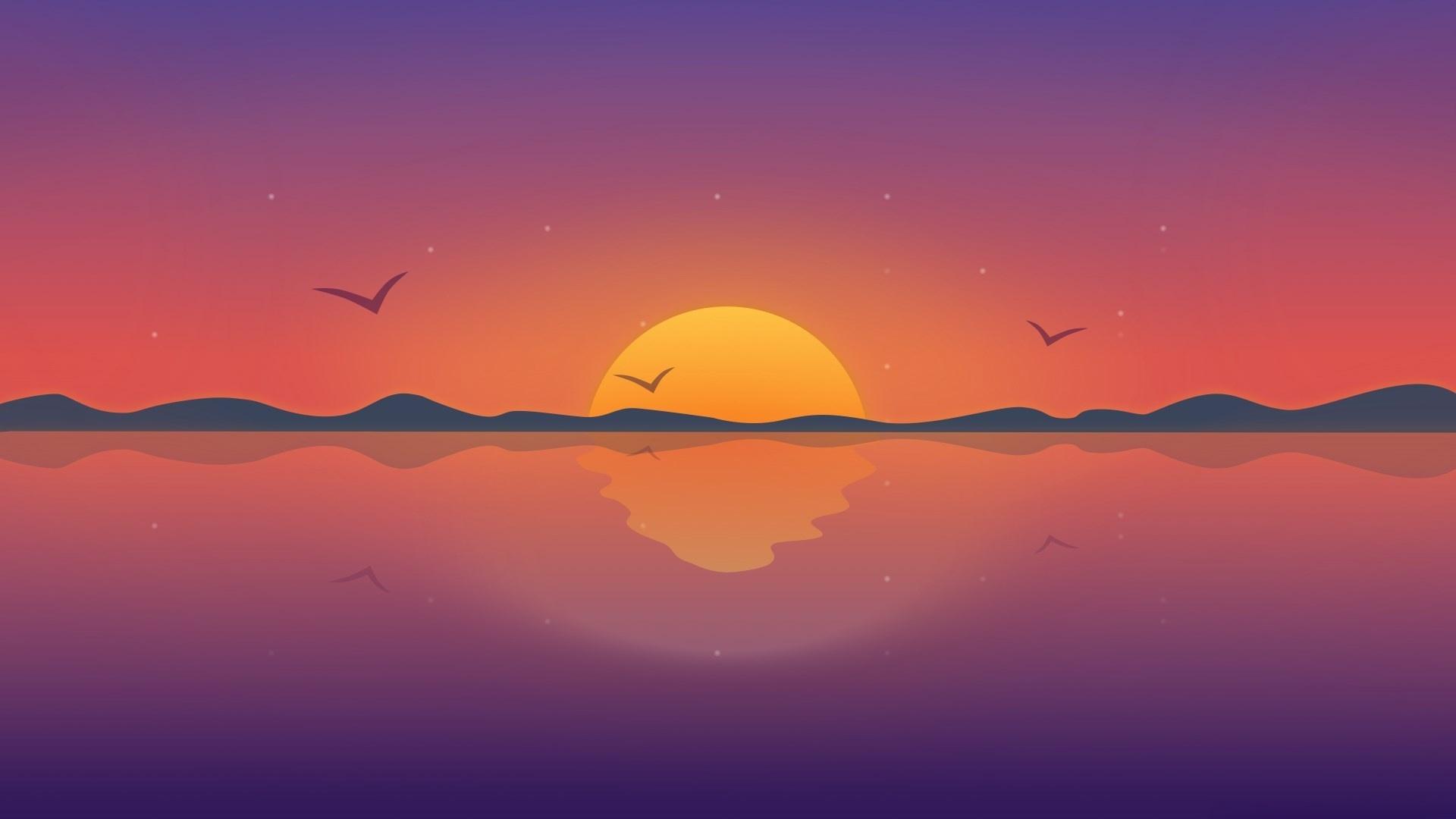 1920x1080 Minimal Reflection Sunset 1920x108020194 Resolution Wallpaper, HD Minimalist 4K Wallpaper, Image, Photo and Background