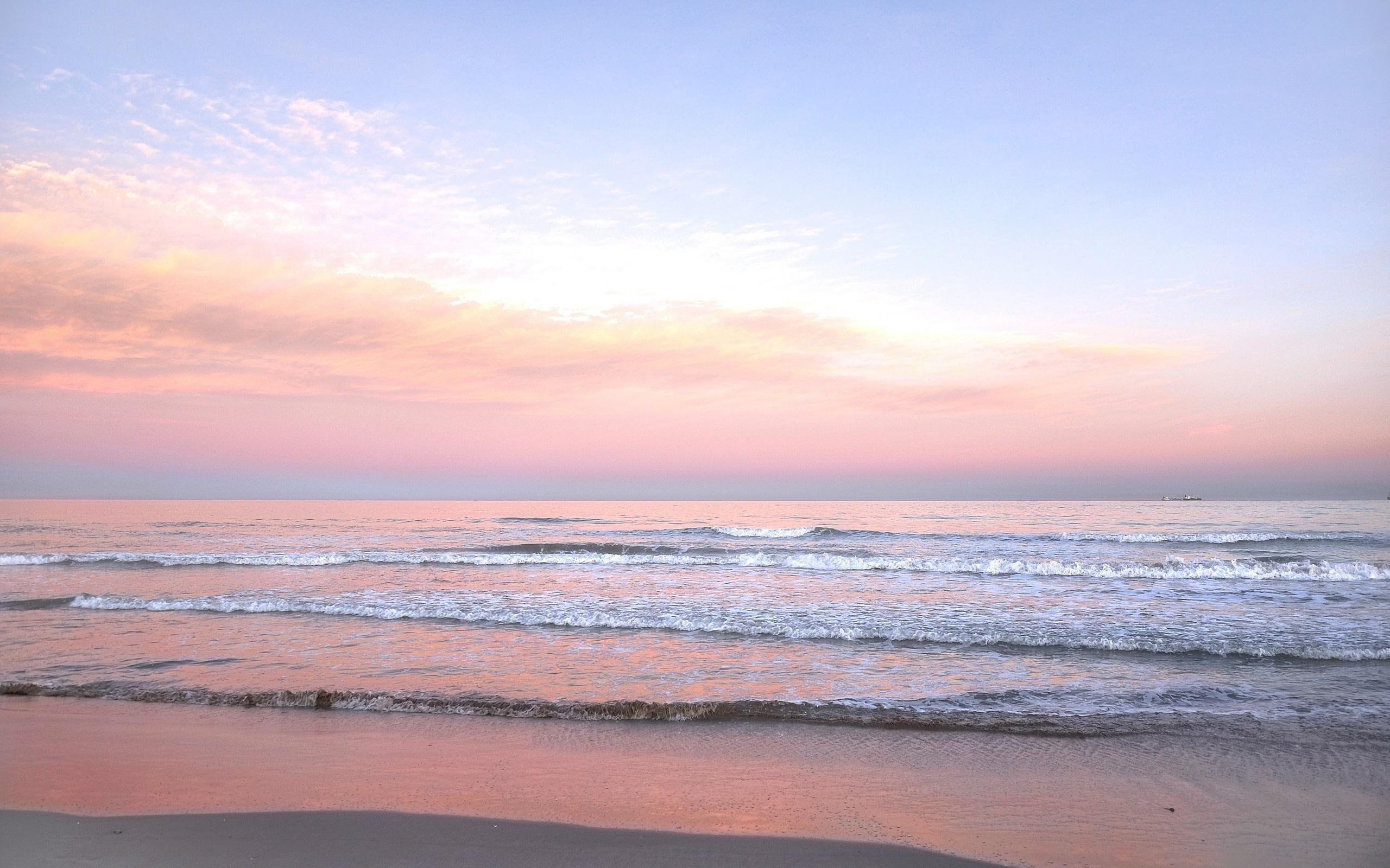2560x1600 Sunrise Sea Shore Waves Landscape High Resolution Image #beaches #high # image #landscape #resolution #sho. Sunrise wallpaper, Water artwork, Landscape wallpaper