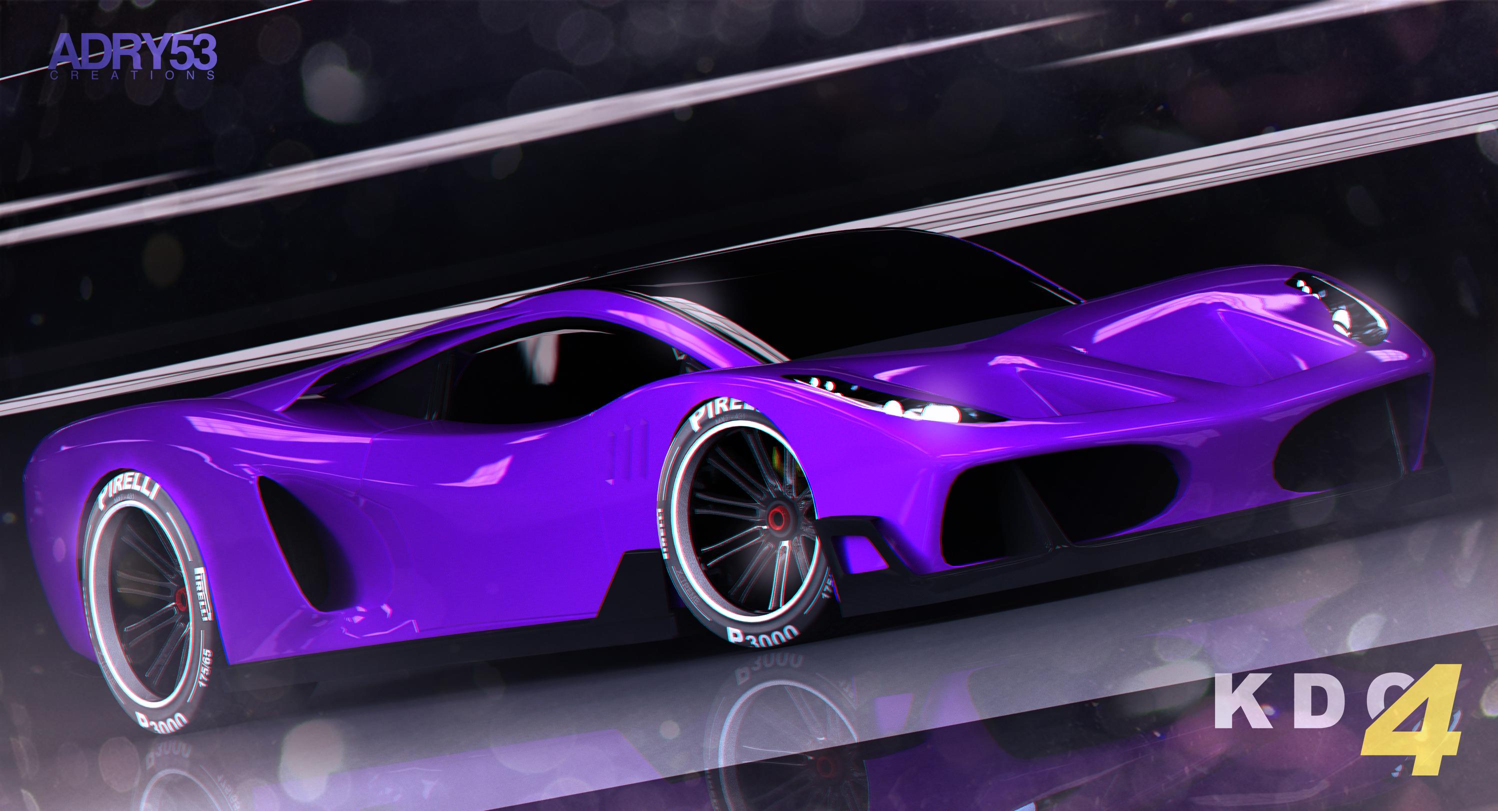 2996x1622 2996x1622 Artistic, Purple Car wallpaper