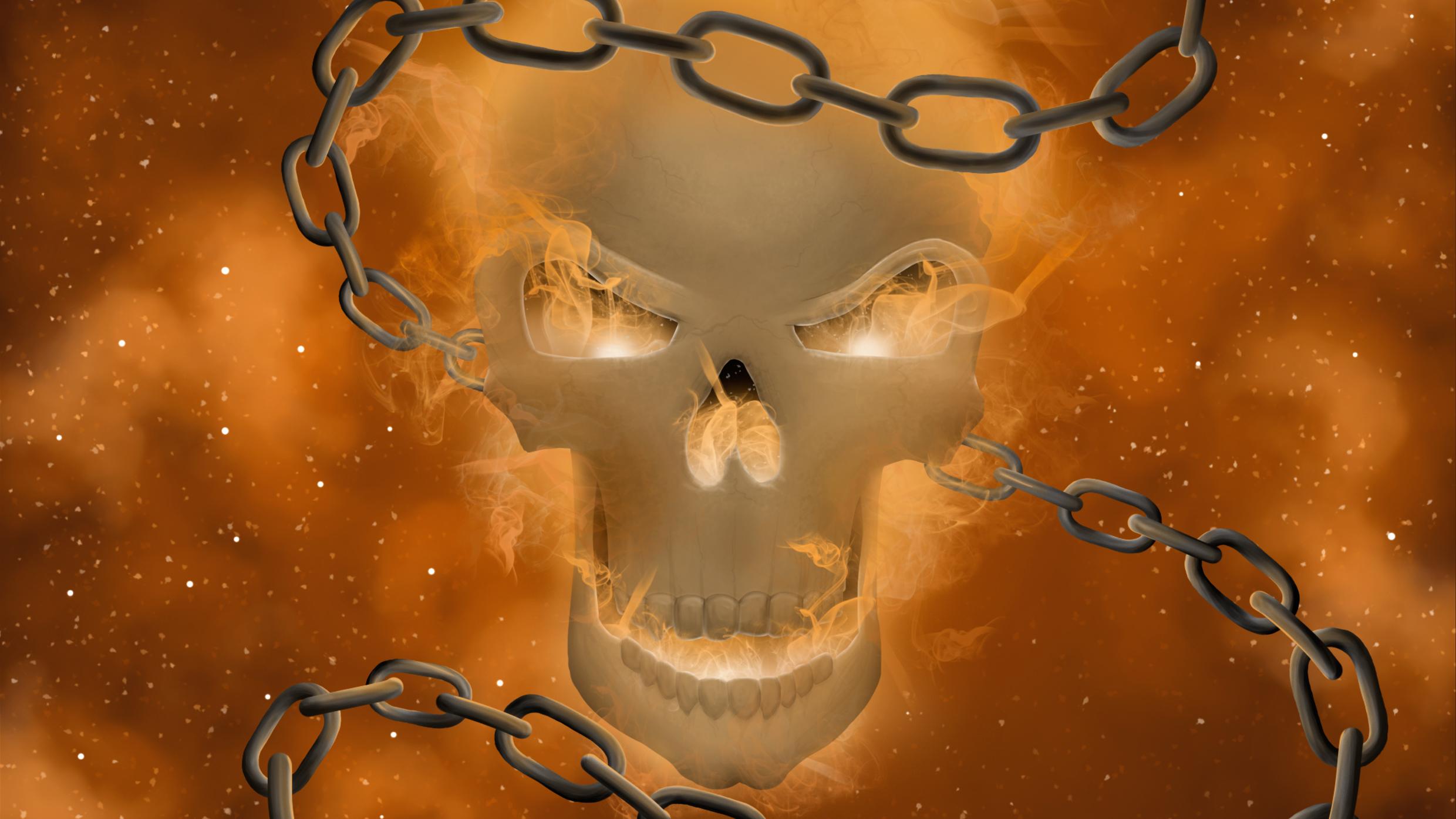 2480x1395 Ghost Rider Skull Illustration, HD Superheroes, 4k Wallpaper, Image, Background, Photo and Picture