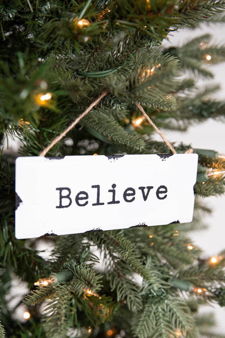 853x1280 5.8” Believe Ornament Christmas Tree Ornaments Christmas Ornaments