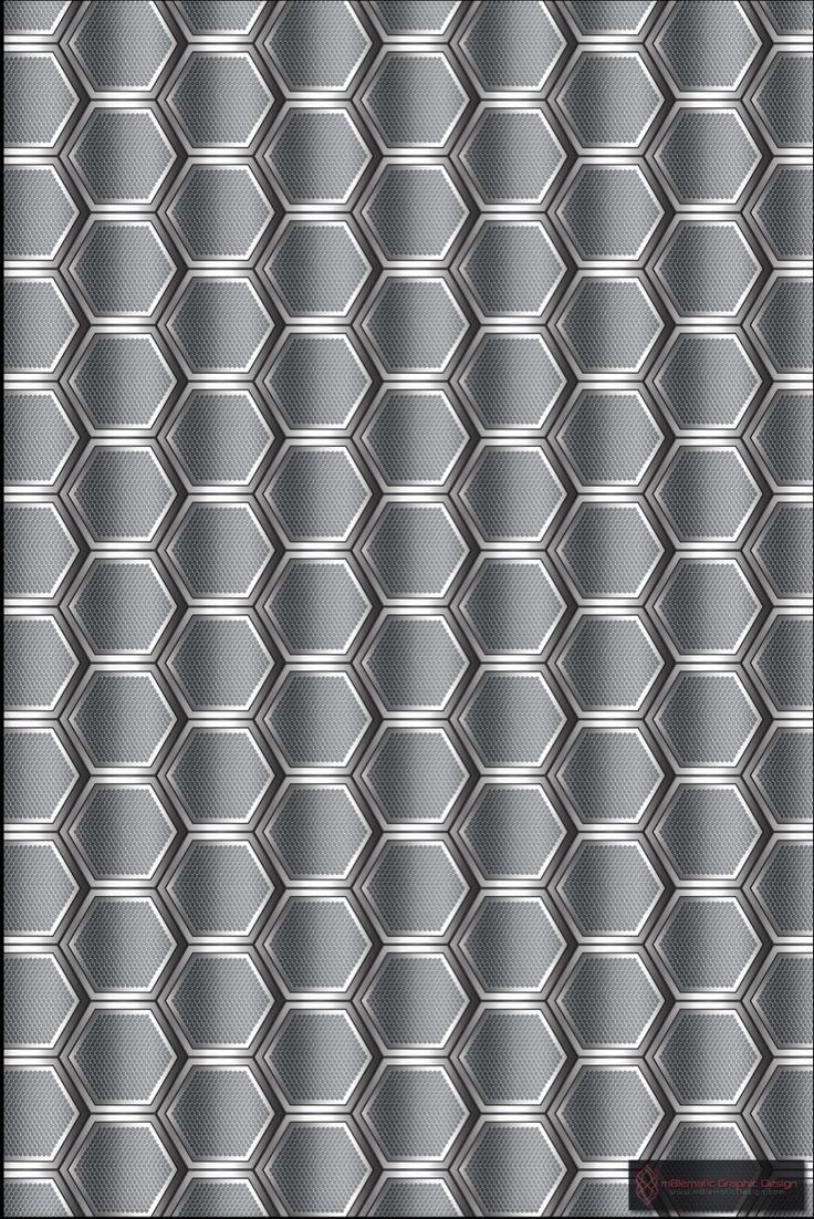 736x1102 Shiny metallic silver hexagon Pattern Background Wallpaper