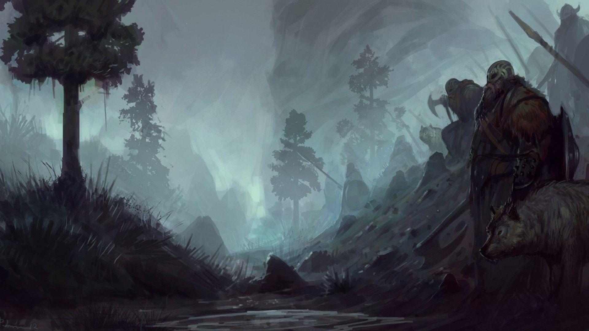 1920x1080 Viking wallpaper, Fantasy landscape, Viking art