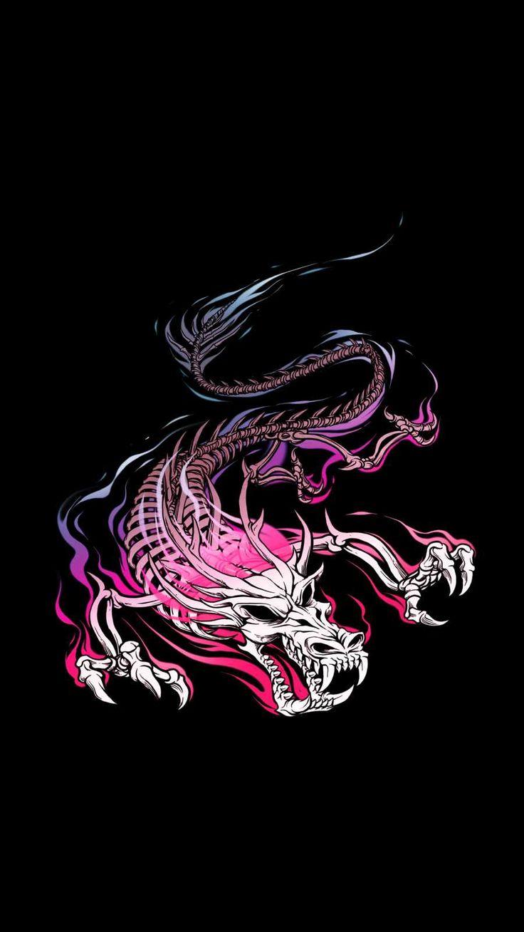 736x1308 Chinese Skull Dragon iPhone Wallpaper