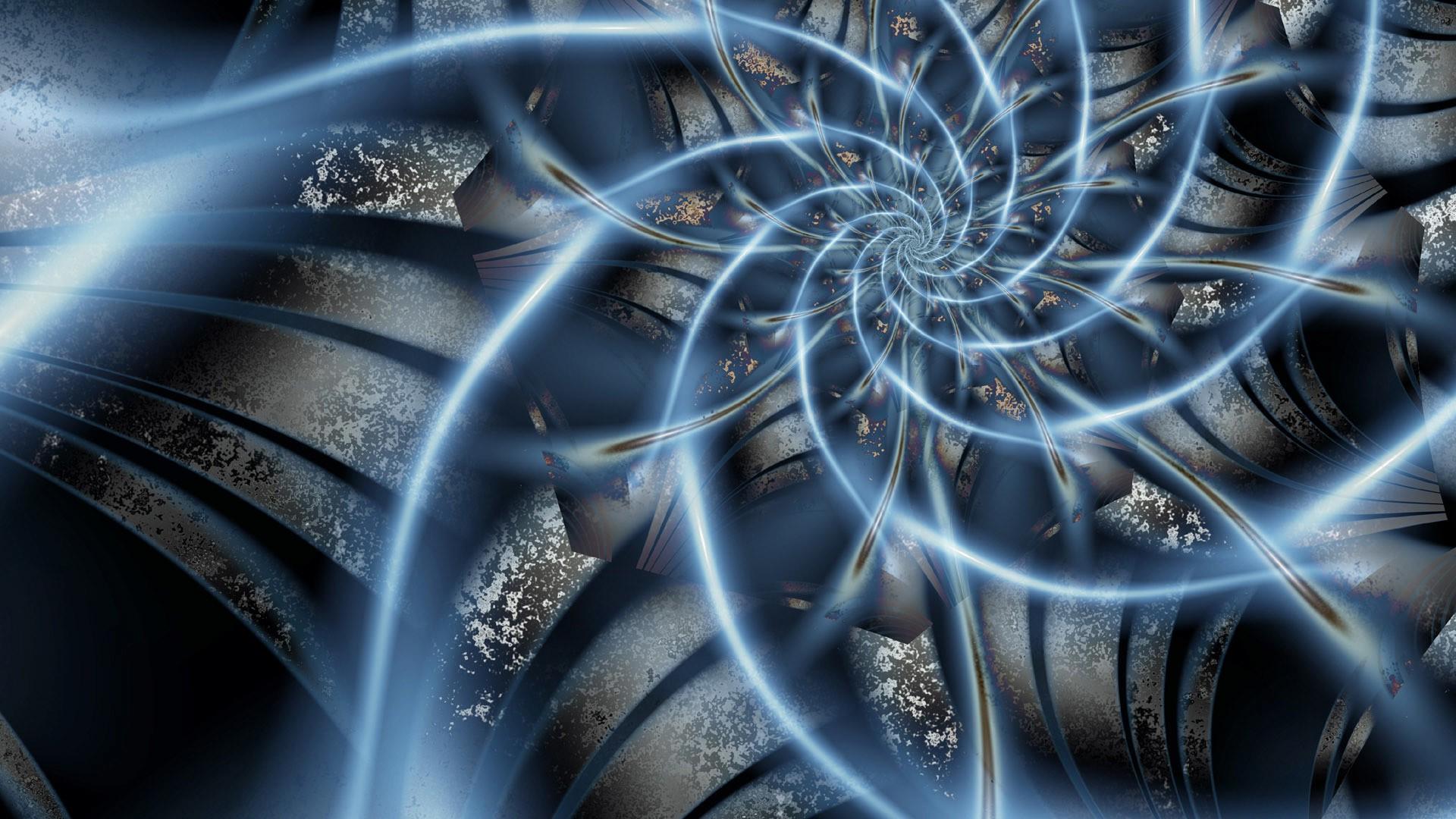 1920x1080 digital Art, Blue, Abstract, Lines, Spiral, Rust Wallpaper HD / Desktop and Mobile Background