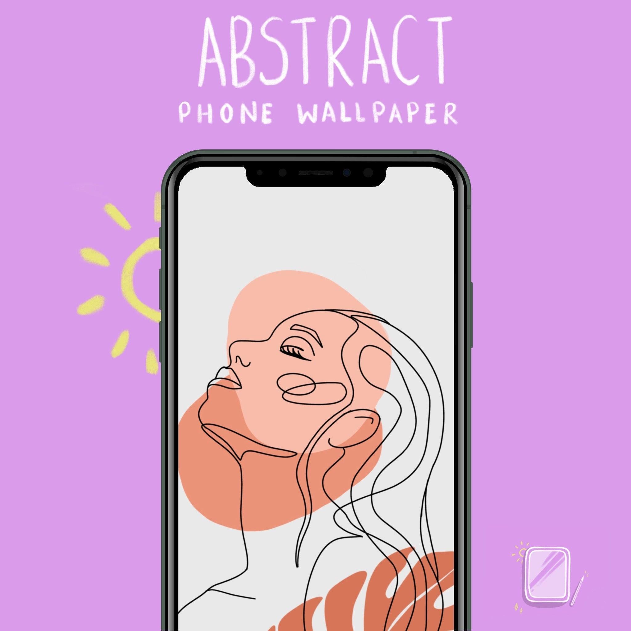 2048x2048 Abstract Continuous Line Drawing Woman iPhone Background